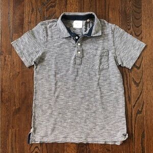 Billy Reid Men M Navy Blue/Gray/White striped Polo